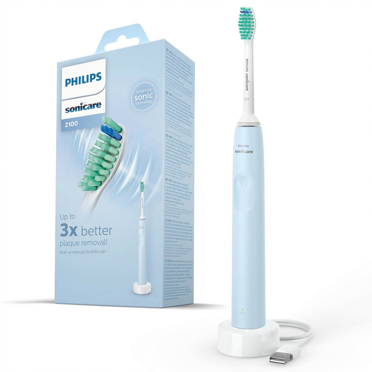 Sonicare 2100 elektrische borstel blauw HX3651/12