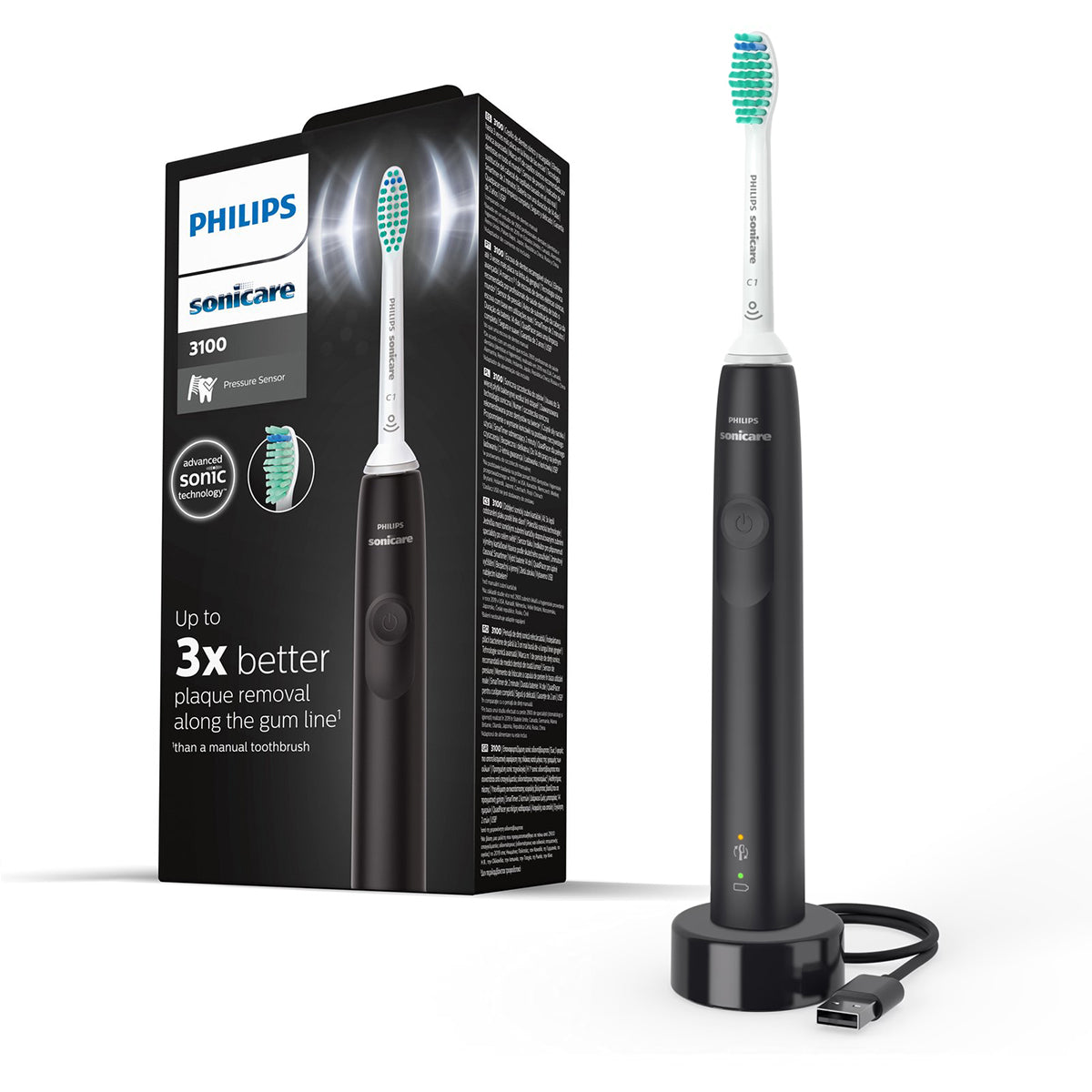 Sonicare 3100 elektrische borstel zwart HX3671/14