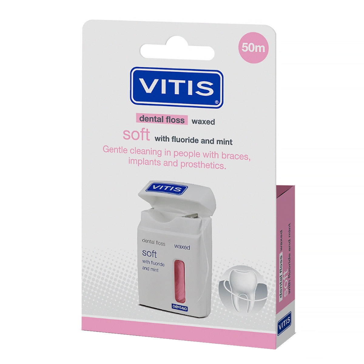 Vitis Floss waxed, mint roze