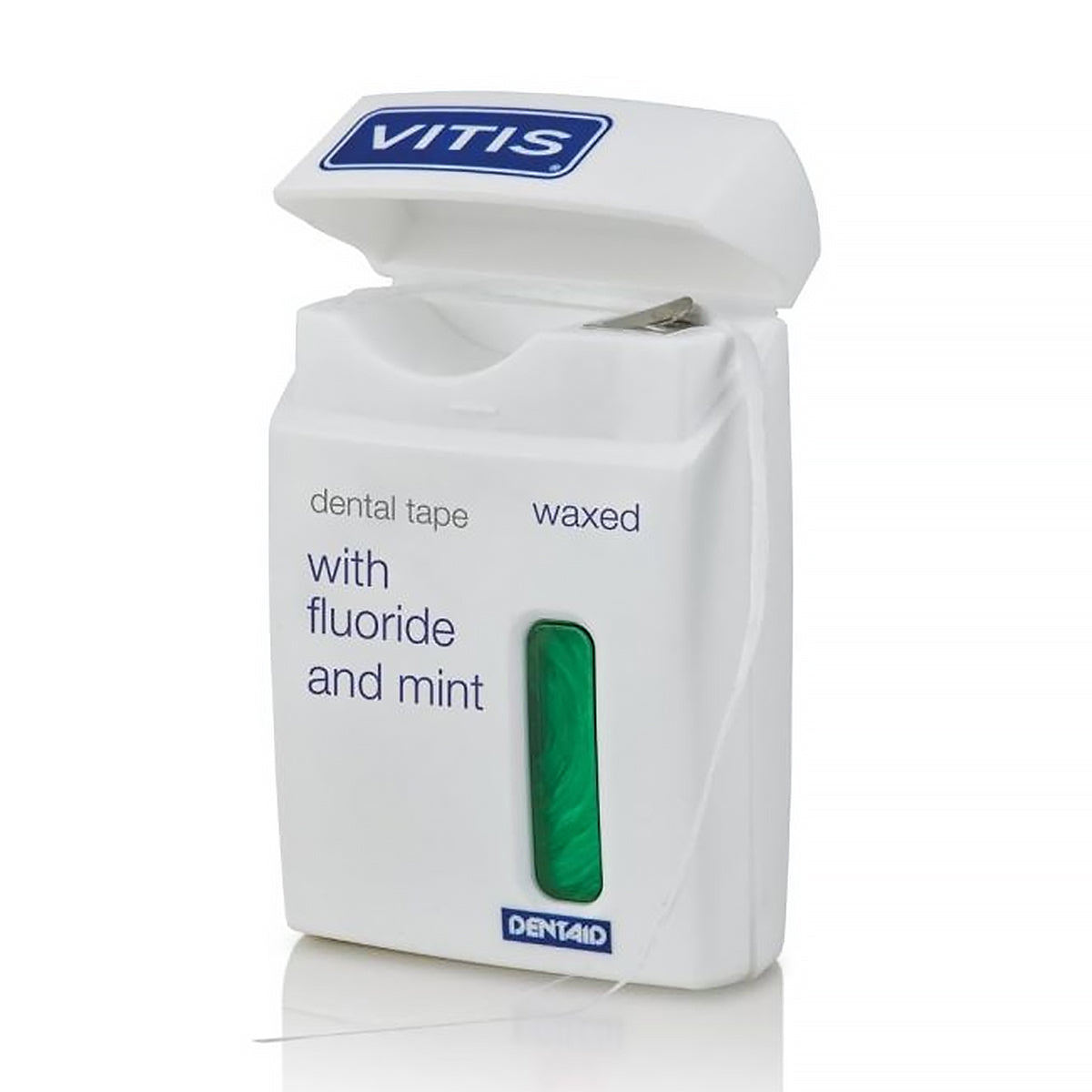 Vitis Tape waxed, fluoride en mint, groen (floss)