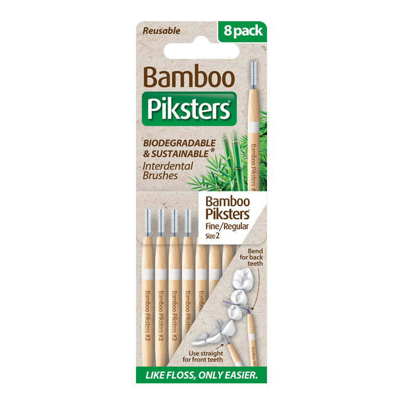 Bamboo Piksters ragers Size 2 Fijn/Reg Wit