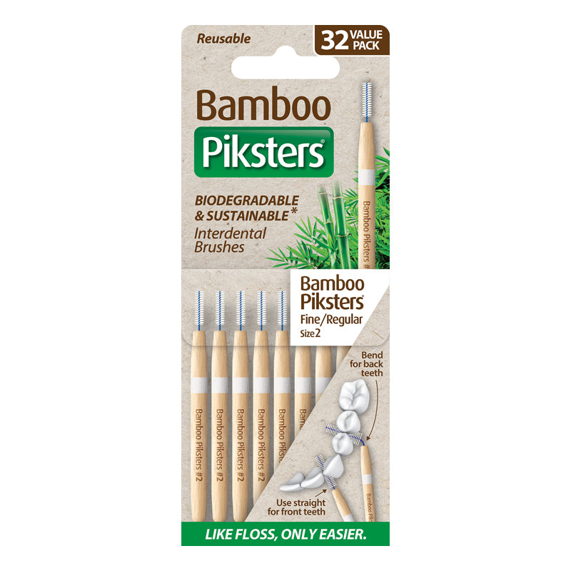 Bamboo Piksters ragers Size 2 Fijn/Reg Lichtgrijs