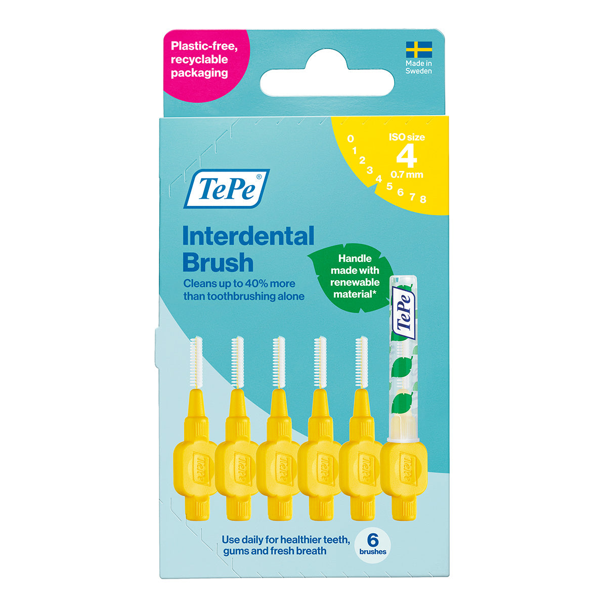 TePe interdentale ragers Original geel 0,7mm(4)