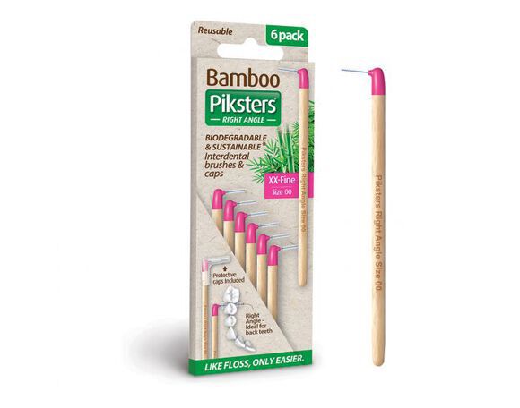 bamboo piksters ragers hoek size 00 xx-fijn roze
