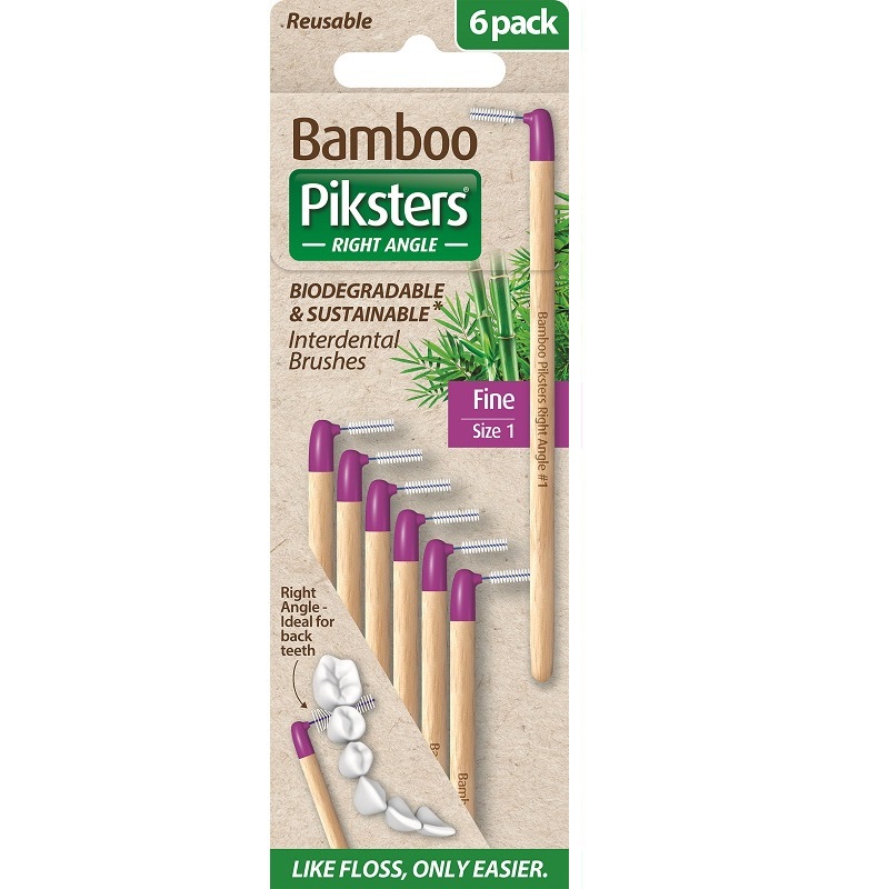 bamboo piksters ragers hoek size 1 fijn paars