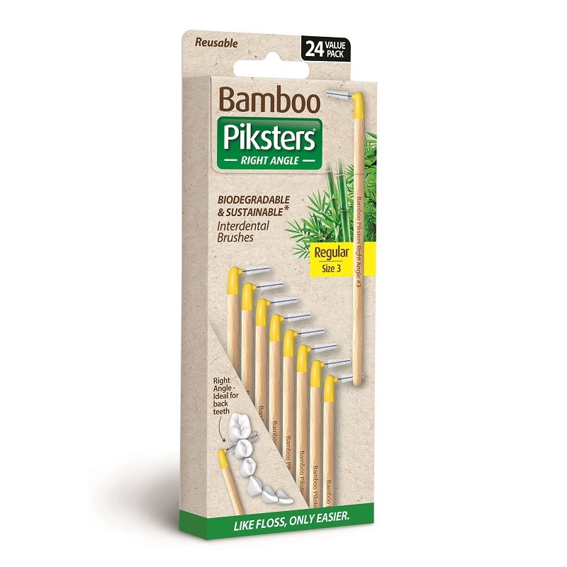 bamboo piksters ragers hoek size 3 regular geel