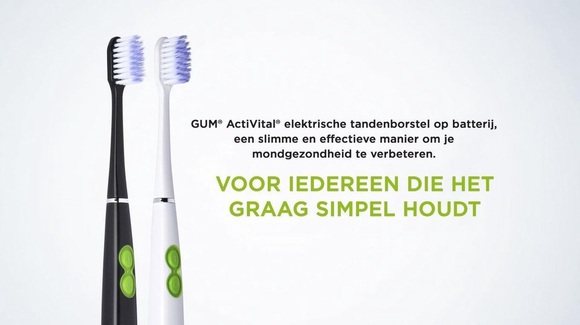 gum activital sonic tandenborstel wit op batterij